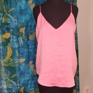 Bubblegum Pink Satin Express Spaghetti Strap Tank Size Medium
